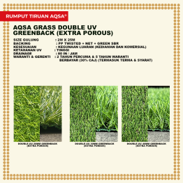 GRASS CARPET DOUBLE UV EXTRA POROUS (GREEN BACK) (DEALER)
